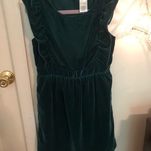 Girls green velour dress